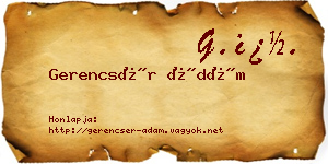 Gerencsér Ádám névjegykártya